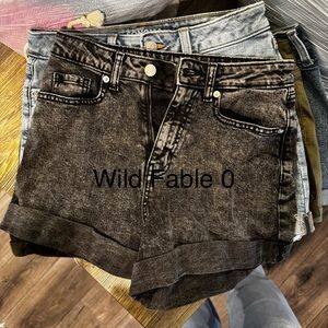 wild fable Black Washed Cuffed Denim Shorts